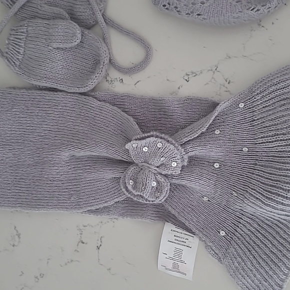 3pommes 3 piece hat scarf mitts set Baby girl New without tags - Picture 8 of 8